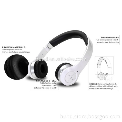 High quality fashion metal bluetooth foldable headset Bluetooth Sterero earphone with microphone